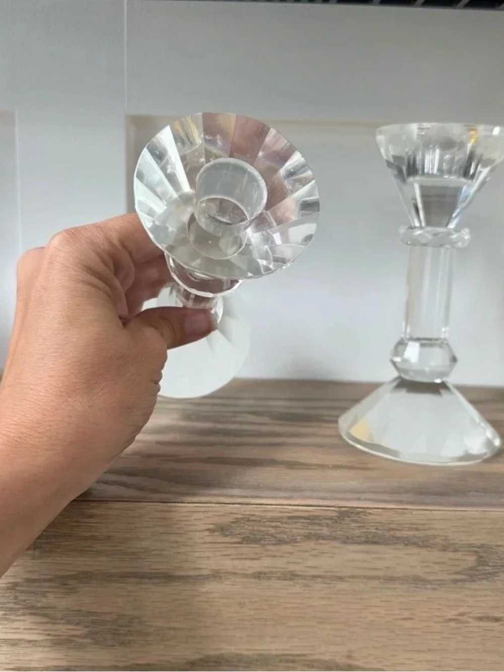 Gorgeous Elegant Genuine Crystal Glass Taper Candle
Holders - Picture 3 of 4